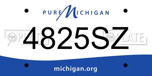 4825SZ Michigan License Plate