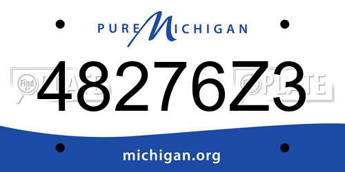 48276Z3 Michigan License Plate