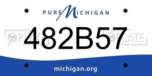 482B57 Michigan License Plate