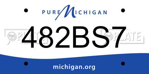 482BS7 Michigan License Plate