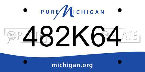 482K64 Michigan License Plate