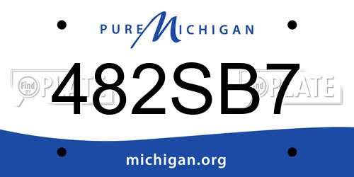 482SB7 Michigan License Plate