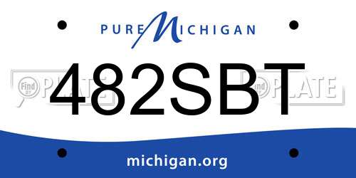 482SBT Michigan License Plate