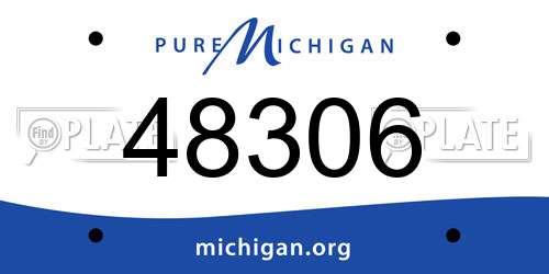 48306 Michigan License Plate