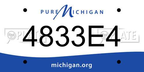 4833E4 Michigan License Plate
