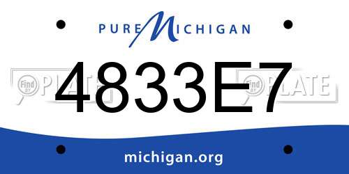 4833E7 Michigan License Plate