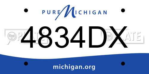 4834DX Michigan License Plate