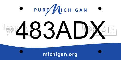 483ADX Michigan License Plate