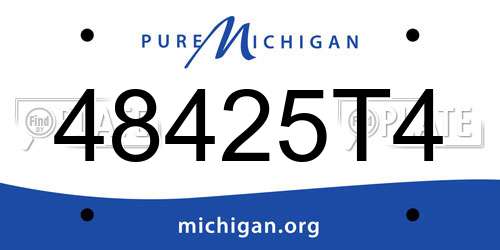 48425T4 Michigan License Plate