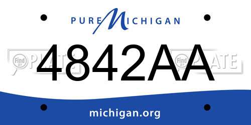 4842AA Michigan License Plate