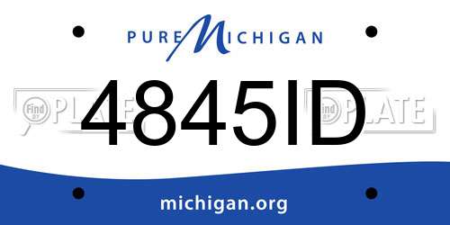 4845ID Michigan License Plate