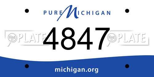 4847 Michigan License Plate