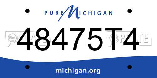 48475T4 Michigan License Plate