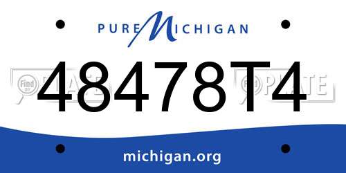 48478T4 Michigan License Plate