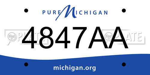 4847AA Michigan License Plate