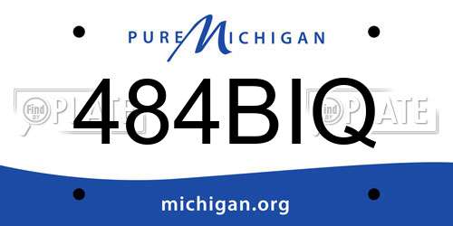 484BIQ Michigan License Plate