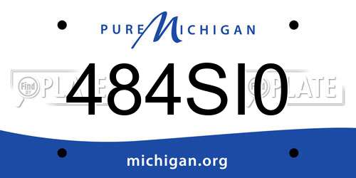 484SI0 Michigan License Plate