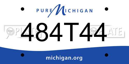 484T44 Michigan License Plate