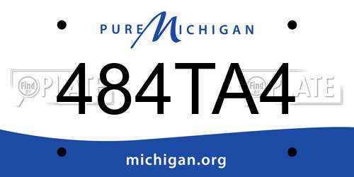 484TA4 Michigan License Plate
