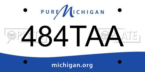 484TAA Michigan License Plate
