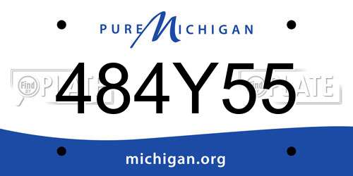 484Y55 Michigan License Plate