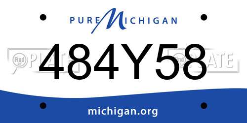 484Y58 Michigan License Plate