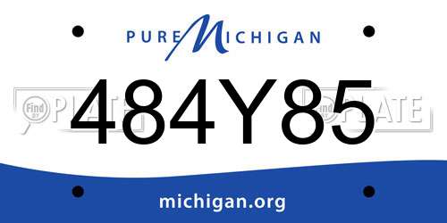 484Y85 Michigan License Plate