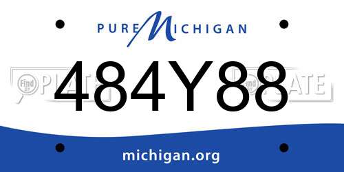 484Y88 Michigan License Plate