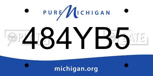 484YB5 Michigan License Plate
