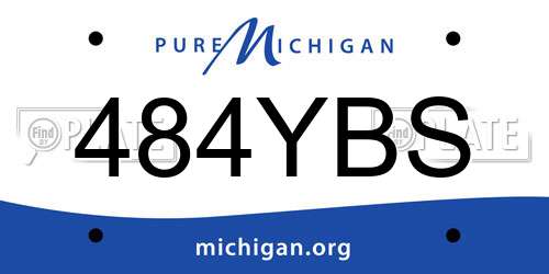 484YBS Michigan License Plate