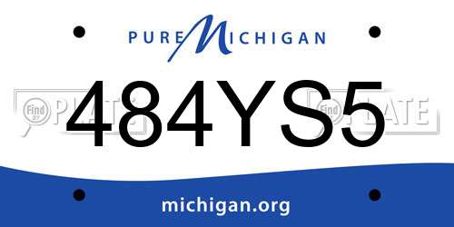 484YS5 Michigan License Plate