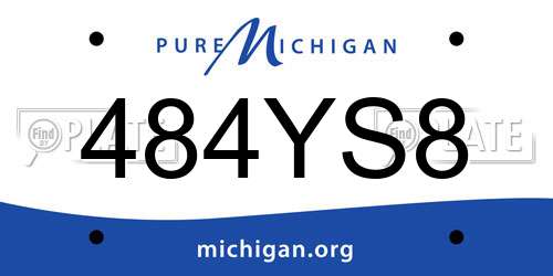 484YS8 Michigan License Plate