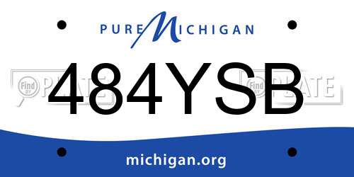 484YSB Michigan License Plate
