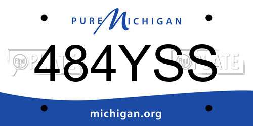484YSS Michigan License Plate