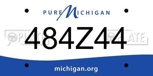 484Z44 Michigan License Plate