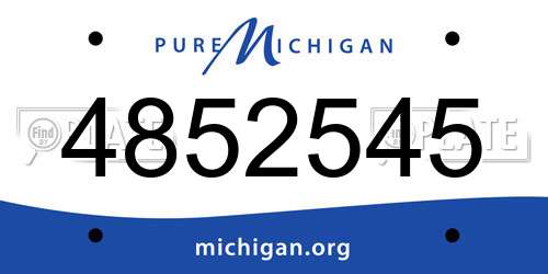 4852545 Michigan License Plate