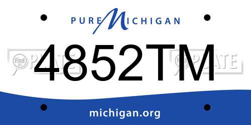 4852TM Michigan License Plate