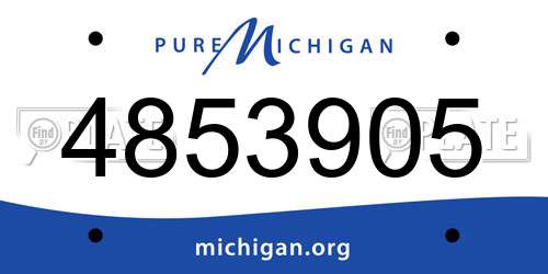 4853905 Michigan License Plate