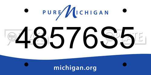 48576S5 Michigan License Plate