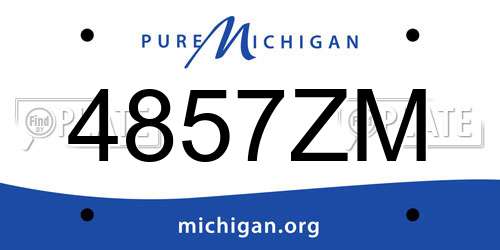 4857ZM Michigan License Plate