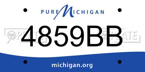 4859BB Michigan License Plate