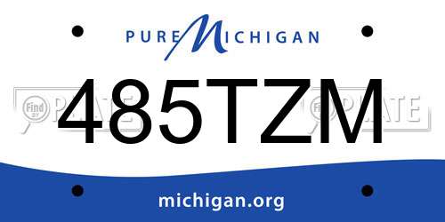 485TZM Michigan License Plate