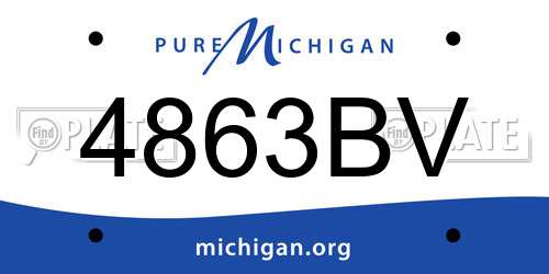 4863BV Michigan License Plate