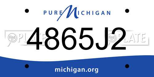 4865J2 Michigan License Plate