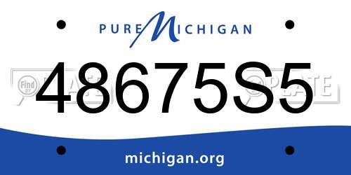 48675S5 Michigan License Plate
