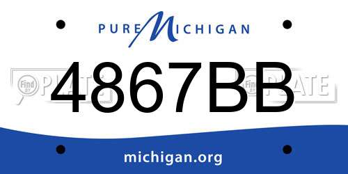 4867BB Michigan License Plate