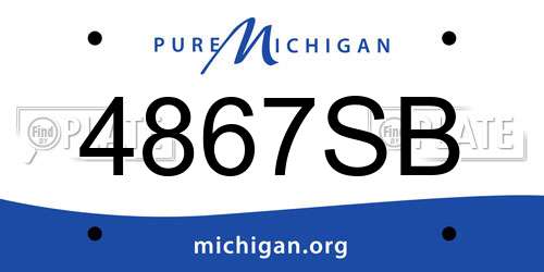 4867SB Michigan License Plate