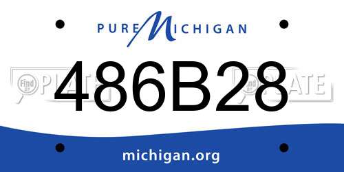 486B28 Michigan License Plate