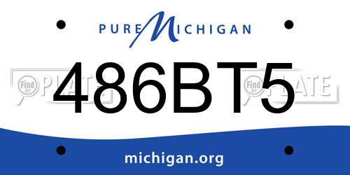 486BT5 Michigan License Plate