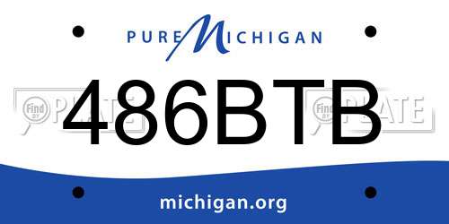 486BTB Michigan License Plate